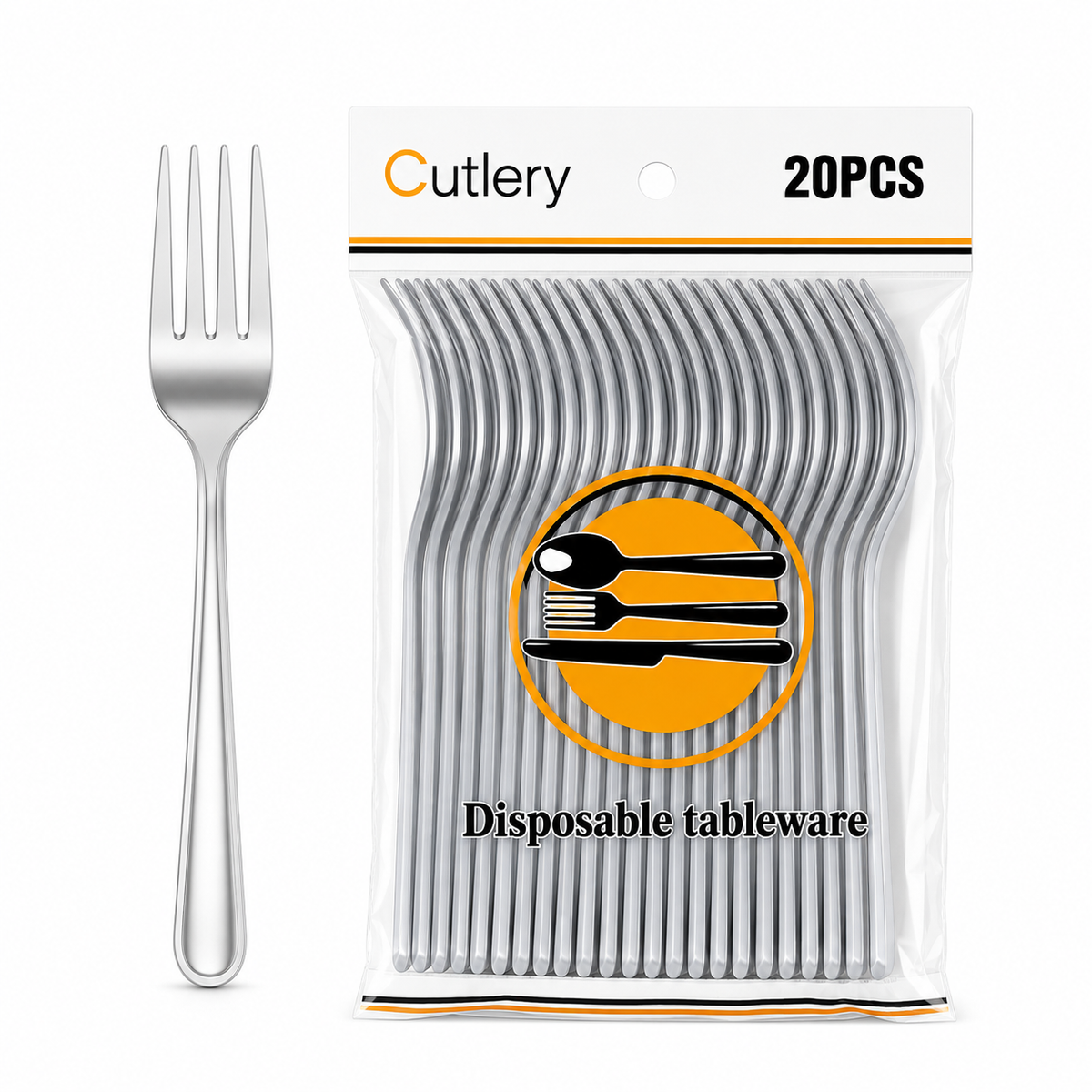 Premium 20 Piece Disposable Plastic Forks