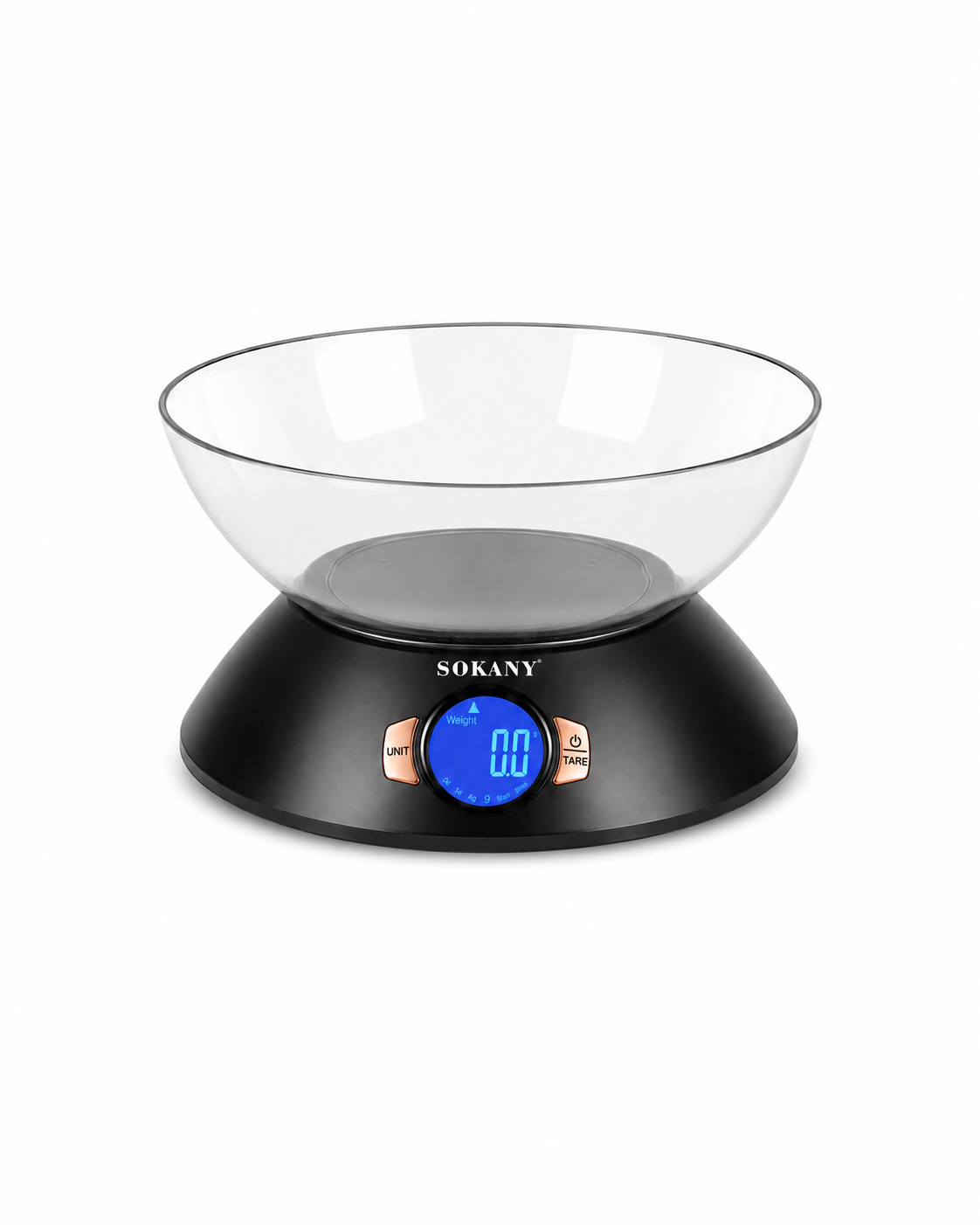 SOKANY 5kg Digital Kitchen Scale with 2L Measuring Bowl | LCD Food Scale