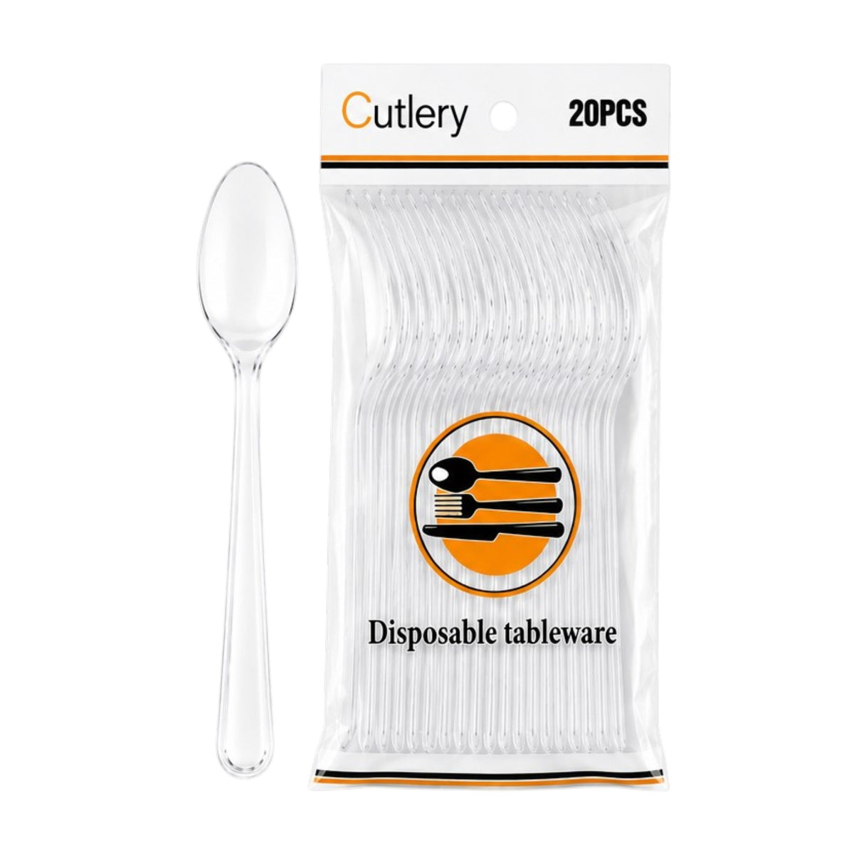 Premium 20 Piece Disposable Disposable Plastic Spoons