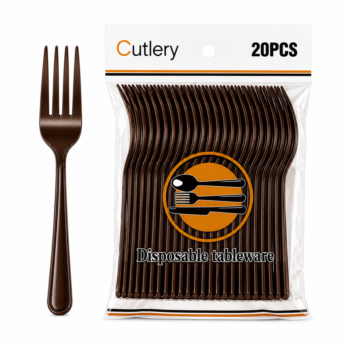 Premium 20 Piece Disposable Plastic Forks