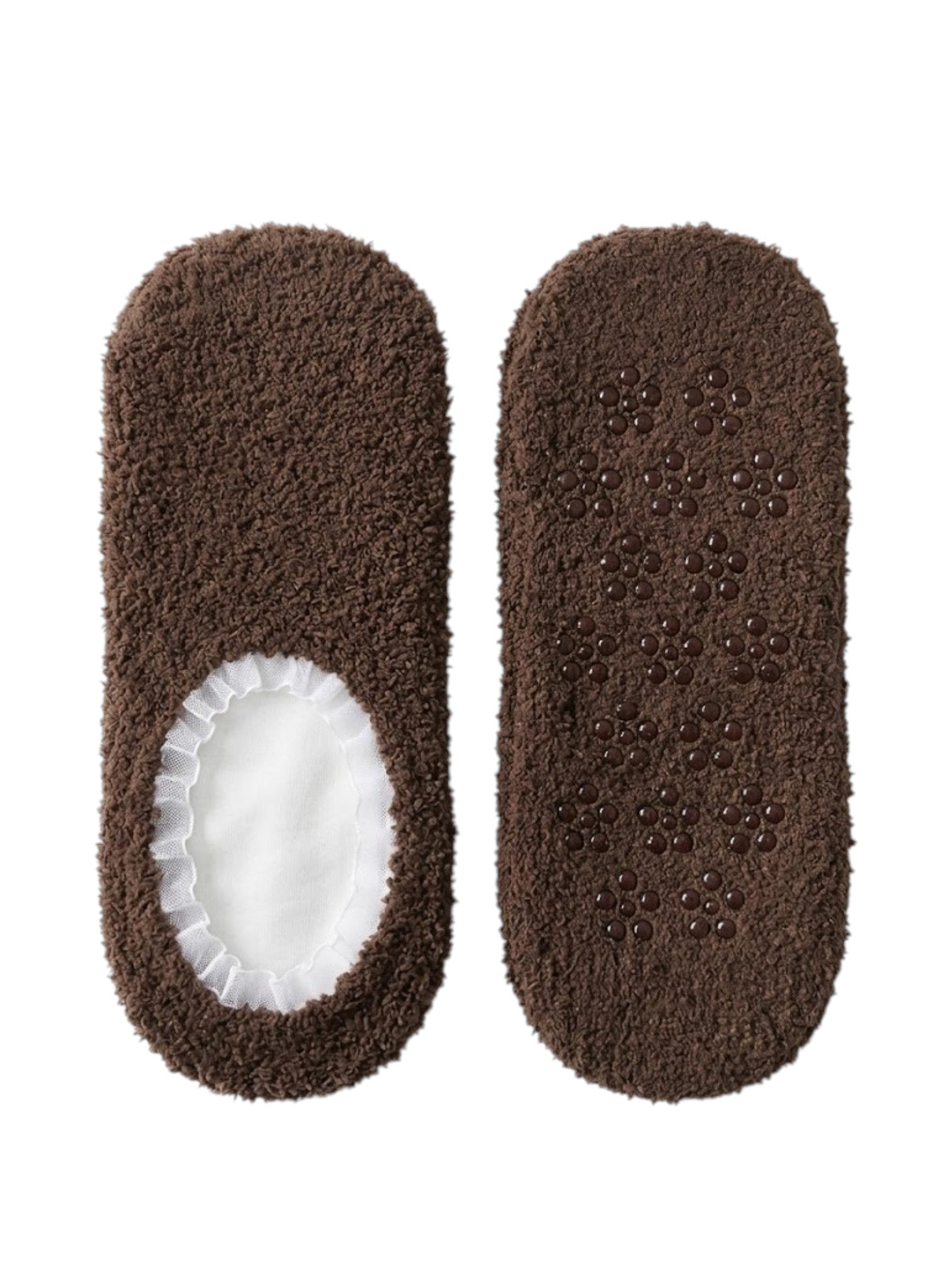Ultra Soft Fuzzy Slipper Socks with Non-Slip Flower Grips 1 Pair