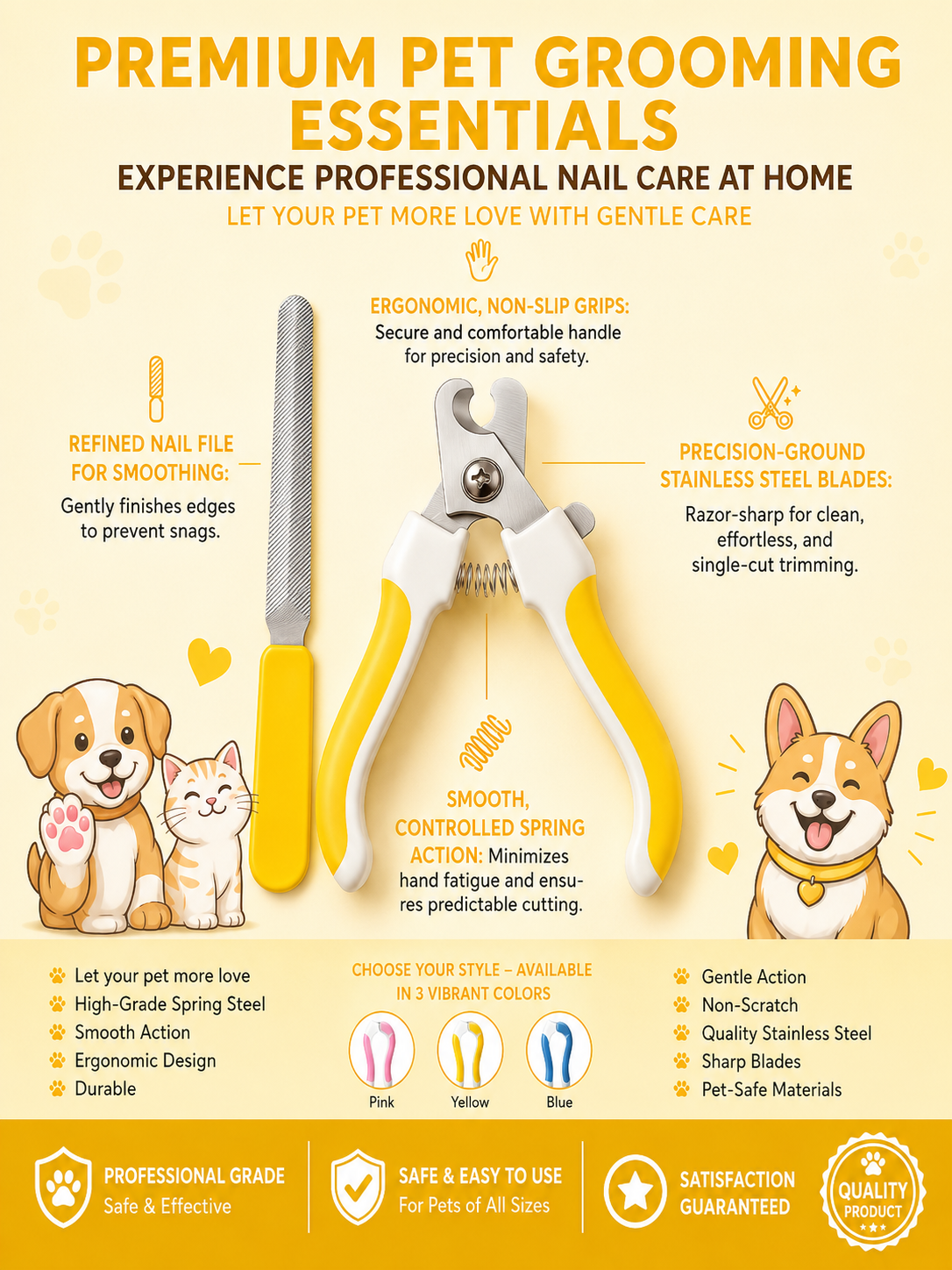 Pet Grooming Nail Clipper Set
