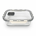 800ml Rectangular Glass Food Containers with Vented Locking Lids (Pack of 2)