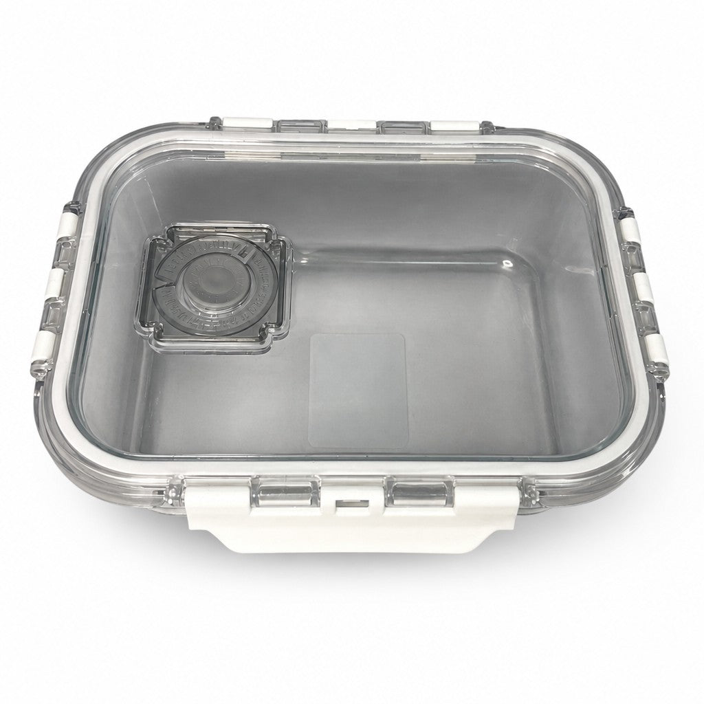 900ml Square Glass Meal Storage Containers with Vented Clip Lids (Pack of 2)