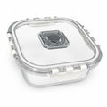 500ml Compact Square Glass Snack & Portion Containers with Vented Lids (Pack of 2)