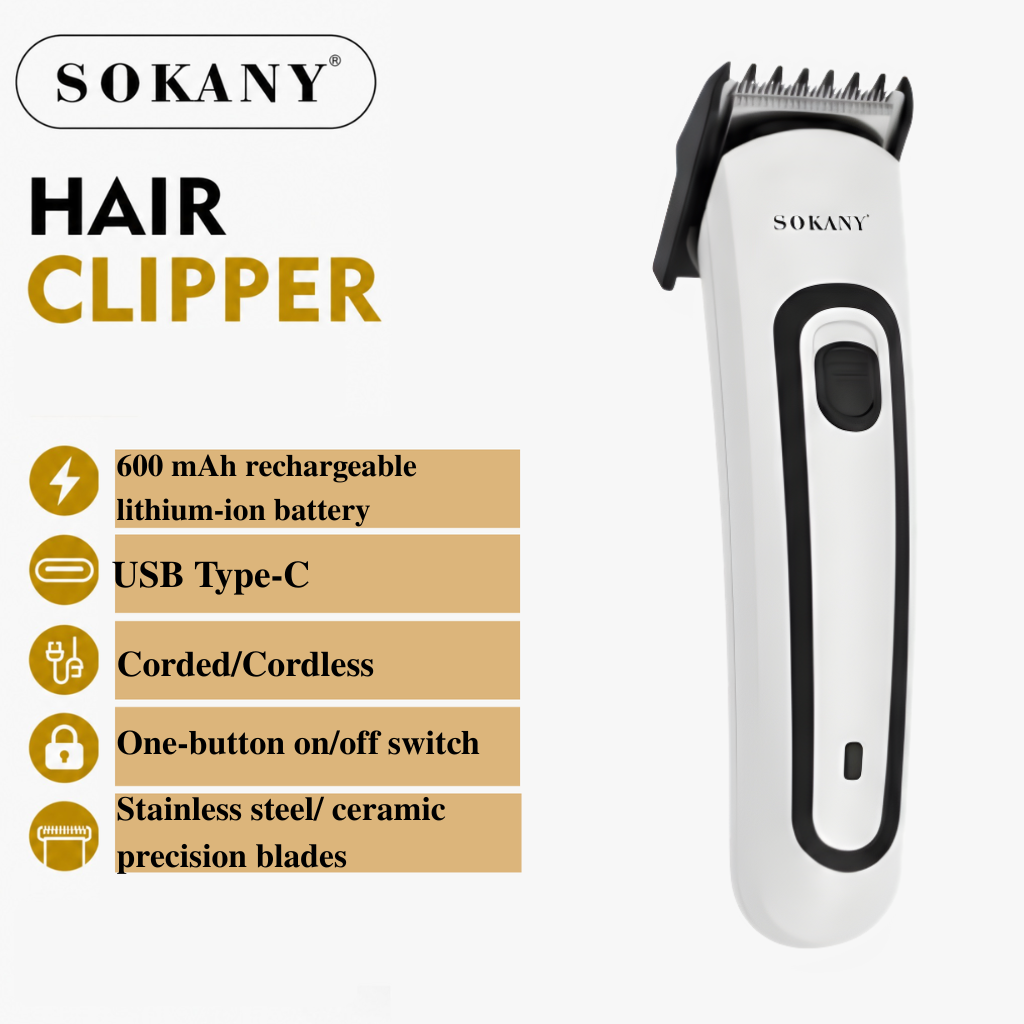 Sokany Professional Hair Clipper | Hair Trimmer Machine with 60 Min Runtime