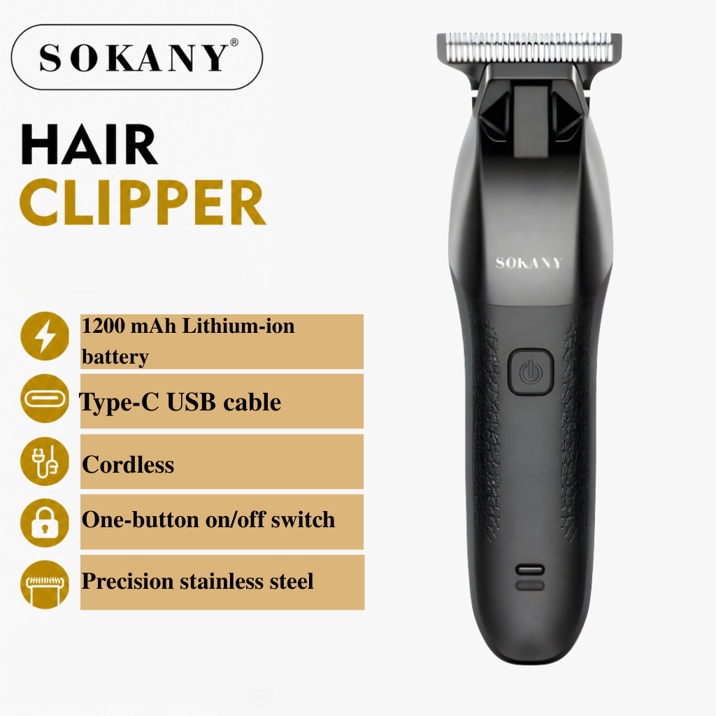 Sokany Hair Clipper | Rechargeable Hair Trimmer Machine for Men