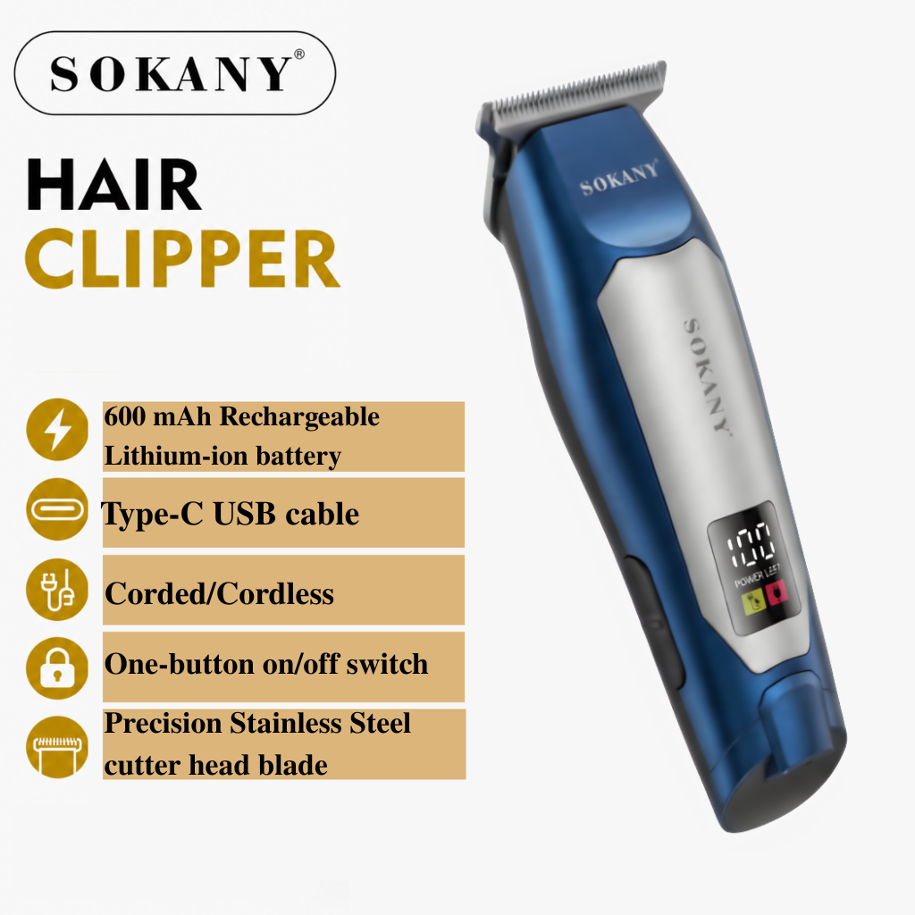 Sokany Professional Hair Clippers | Corded & Cordless Hair Trimmer Clipper