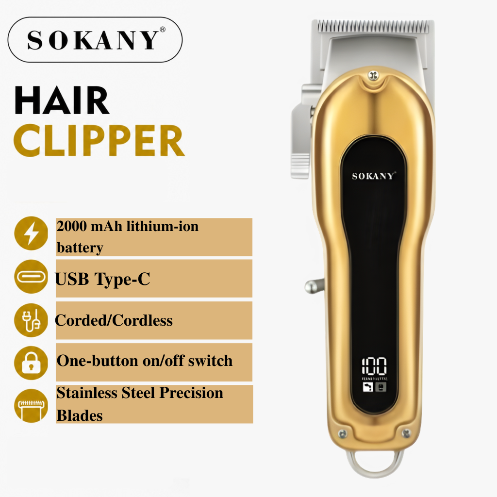Sokany Professional Hair Clipper | Cordless Hair Trimmer Machine