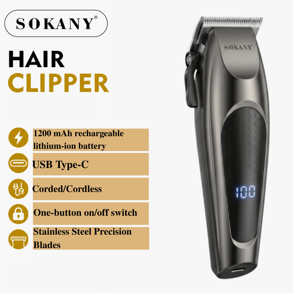 Sokany Professional Senior Hair & Beard Trimmer | Cordless Hair Clipper