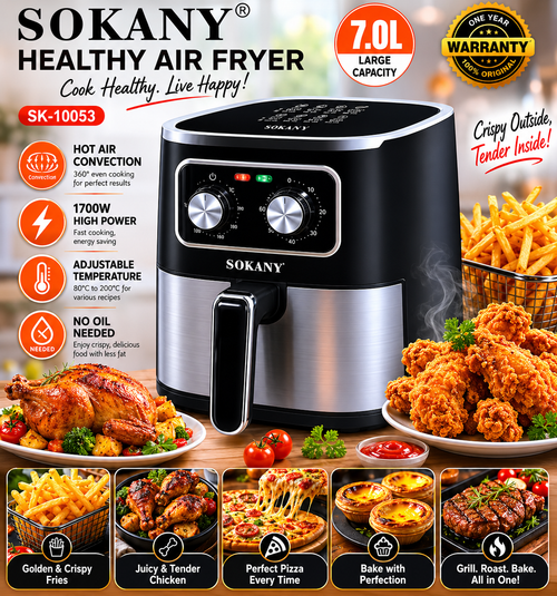 1700W 7L Digital Air Fryer | Oil-Free Healthy Cooking