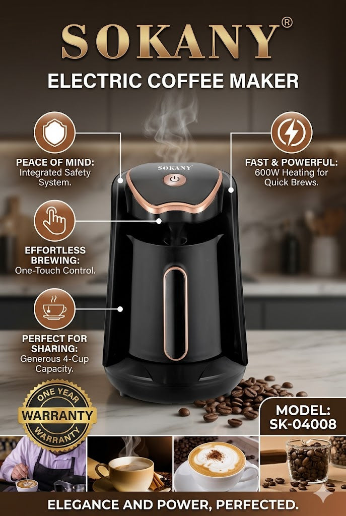 SOKANY Electric Coffee Maker | 250ml | 600W | SK-04008