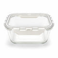 1100ml Square Glass Meal Prep Containers with Airtight Clip Lids (Pack of 2)