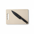 Vegetable Cutting Board & Stainless Steel Prep Knife Combo Set – Non-Slip Grey Chopping Board