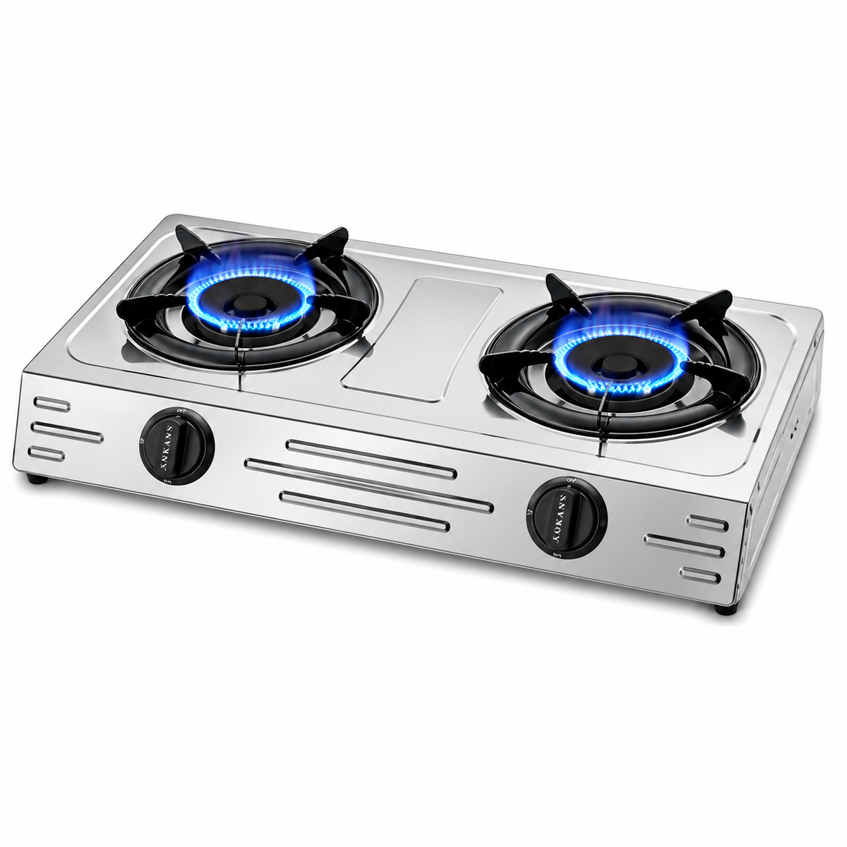 SOKANY Gas Stove | 2-Burner Gas Cooktop | Large Firepower | Stainless Steel Shell