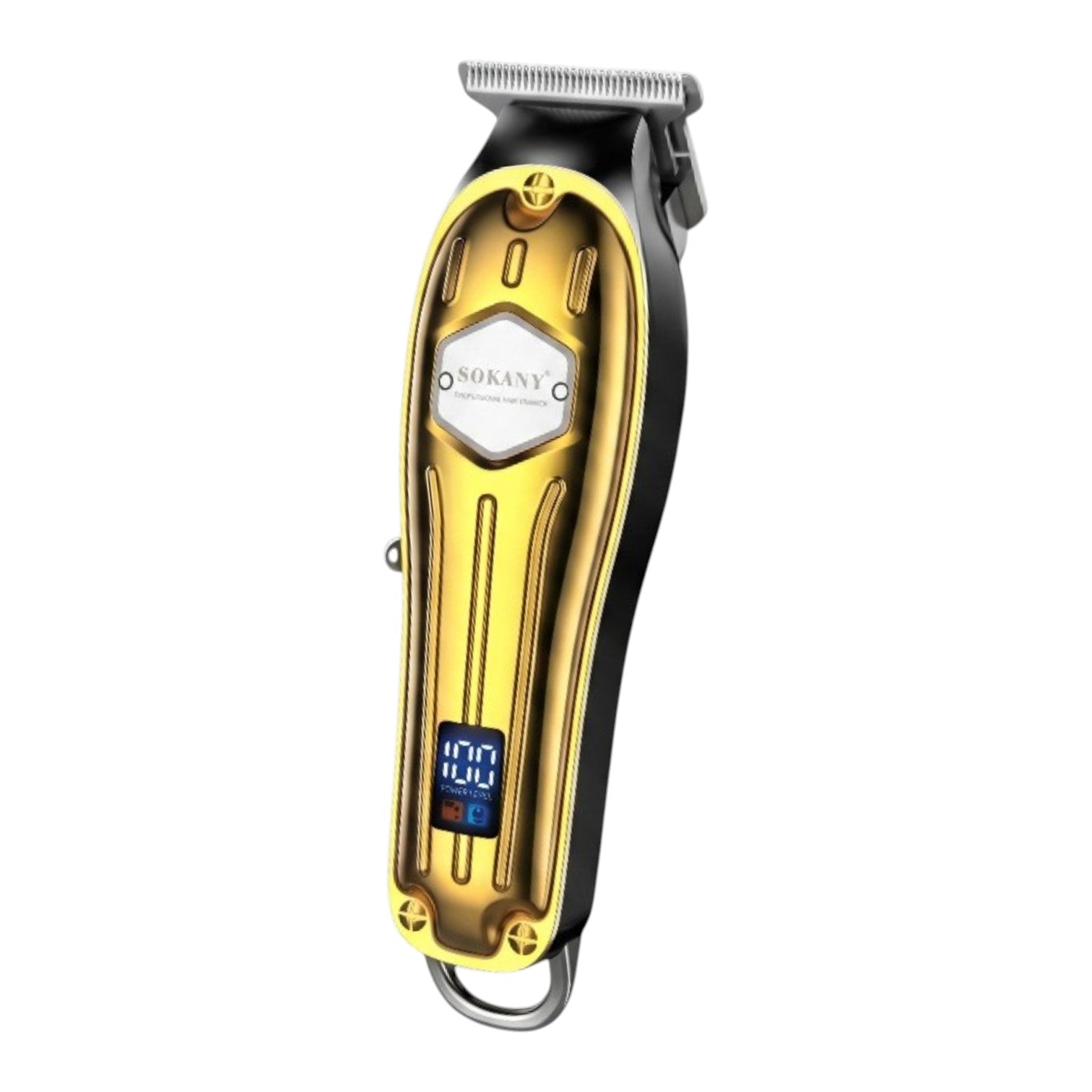 Sokany Professional Hair Trimmer Clipper Gold | Cordless Hair Cutting Clippers with LED Display