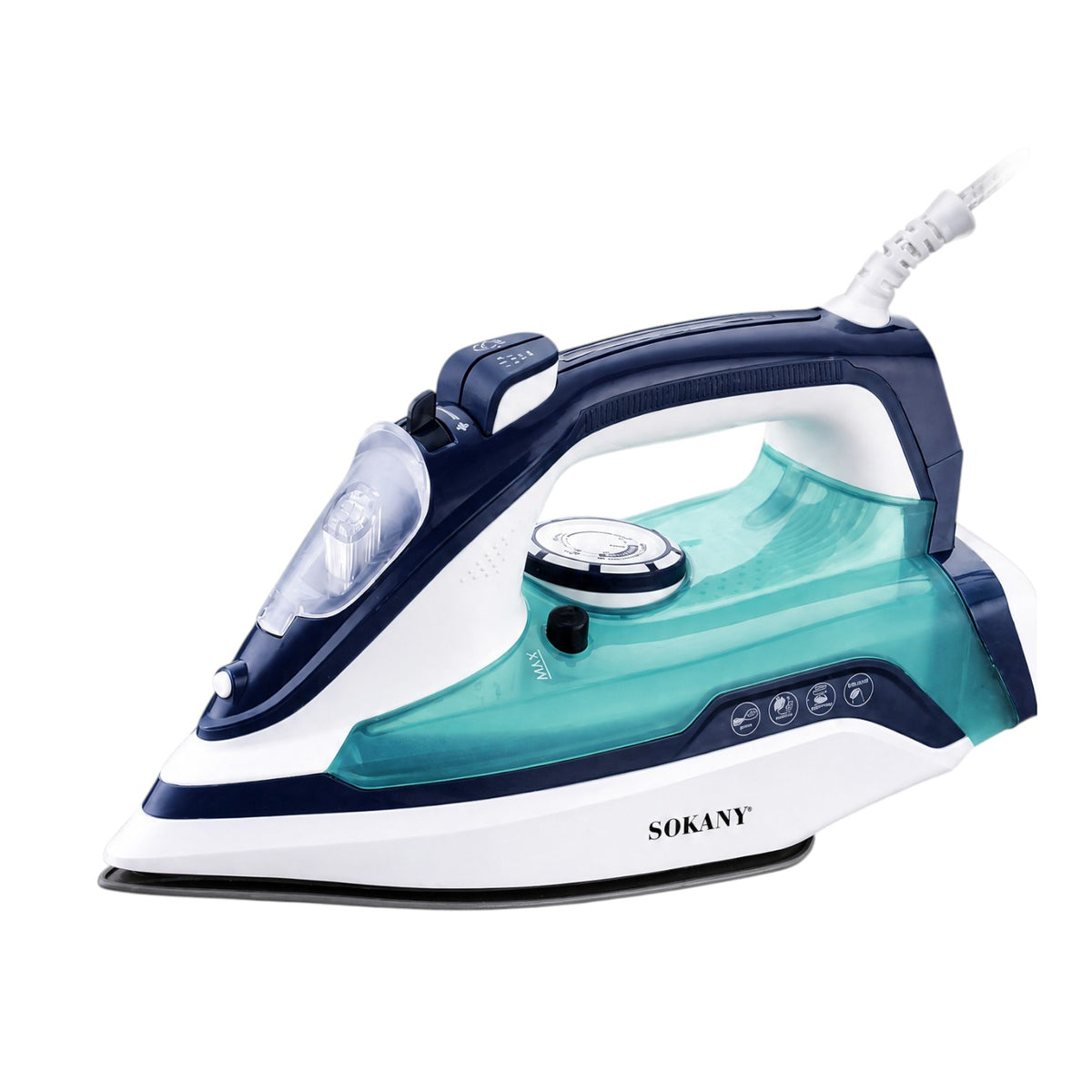 SOKANY Steam Iron | 2200W Heating Element | 300ml Water Tank