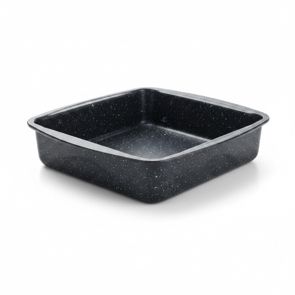 Non-Stick Carbon Steel Square Baking Pan – Speckled Granite Coating for Brownies, Cakes & Roasting