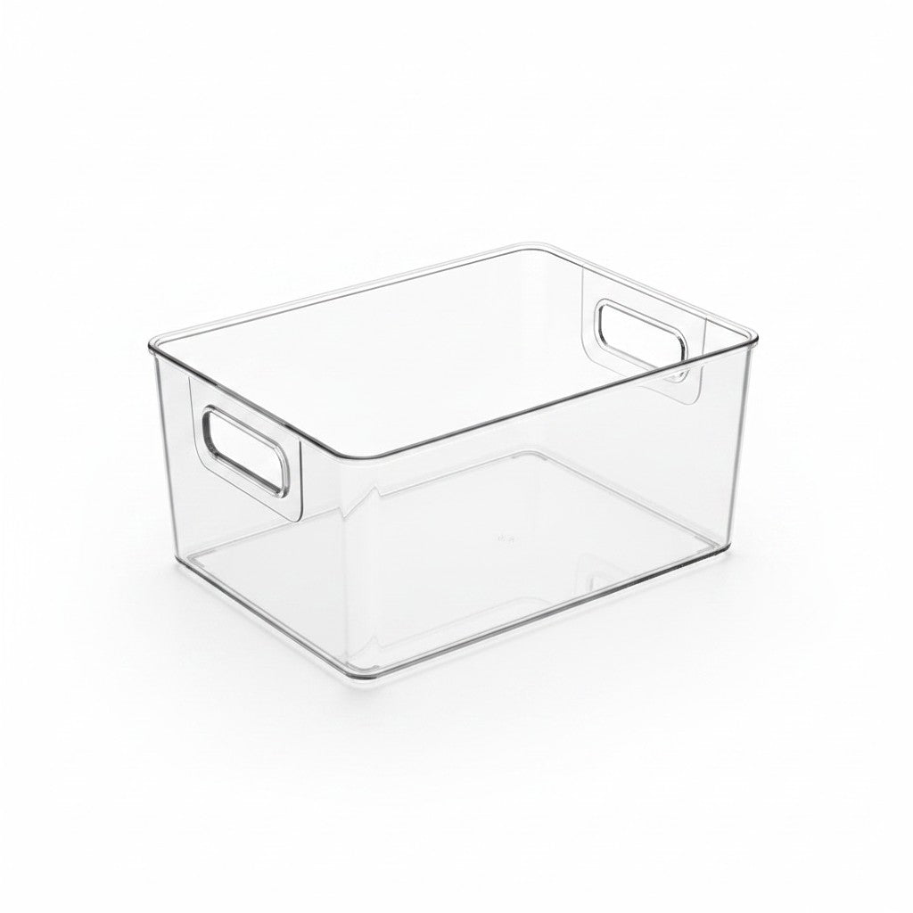 Premium Clear Acrylic Storage Bin – Multi-Purpose Organizer for Kitchen, Pantry & Home