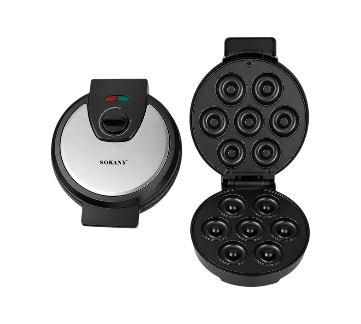 Sokany Electric Donut Maker – 7 Mini Donut Non-Stick Machine