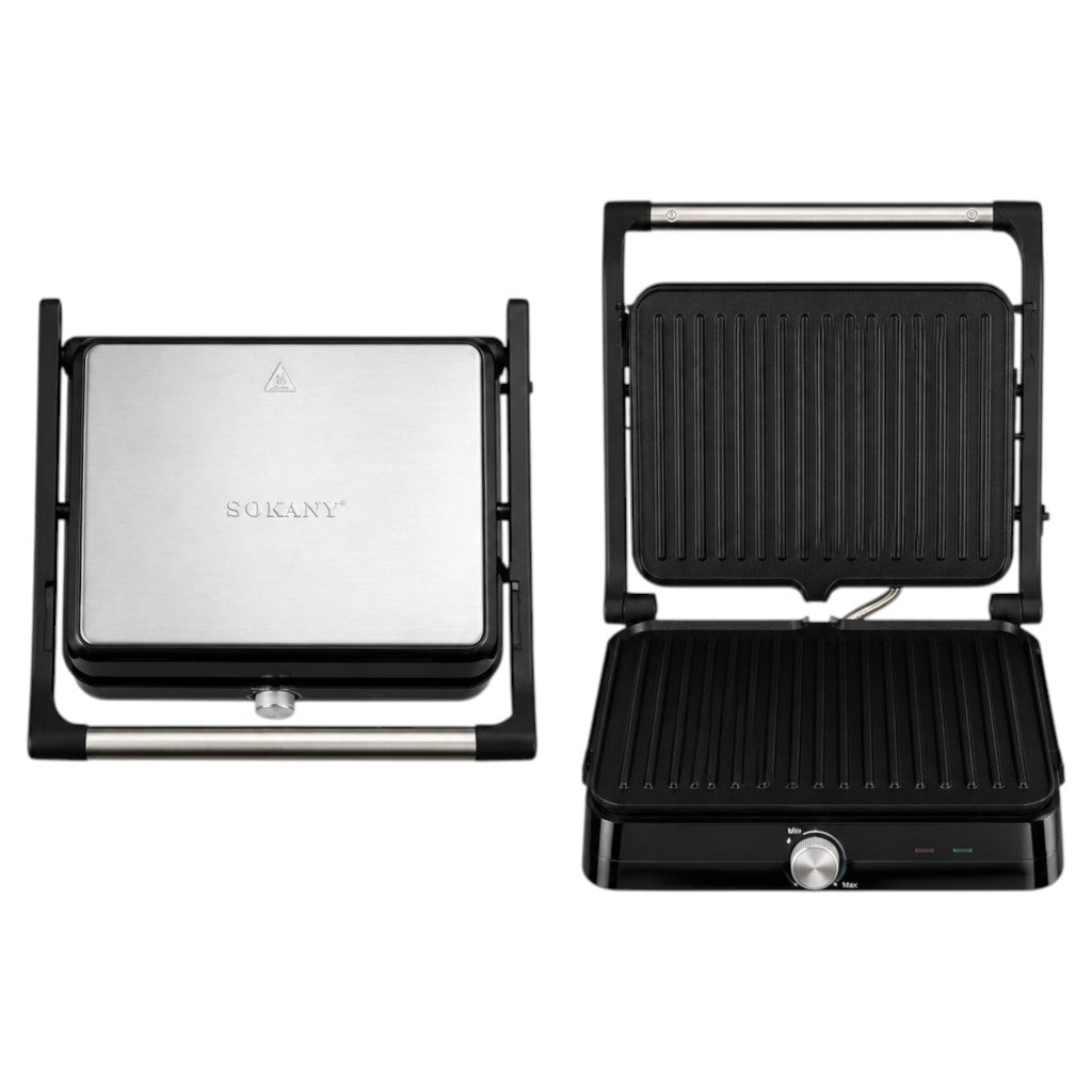 SOKANY 2000W Electric Grill Maker | Non-Stick Panini Press & Sandwich Grill