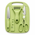 4 Piece Kitchen Prep Set – Cutting Board, Fruit Knife with Sheath, Peeler & Kitchen Shears
