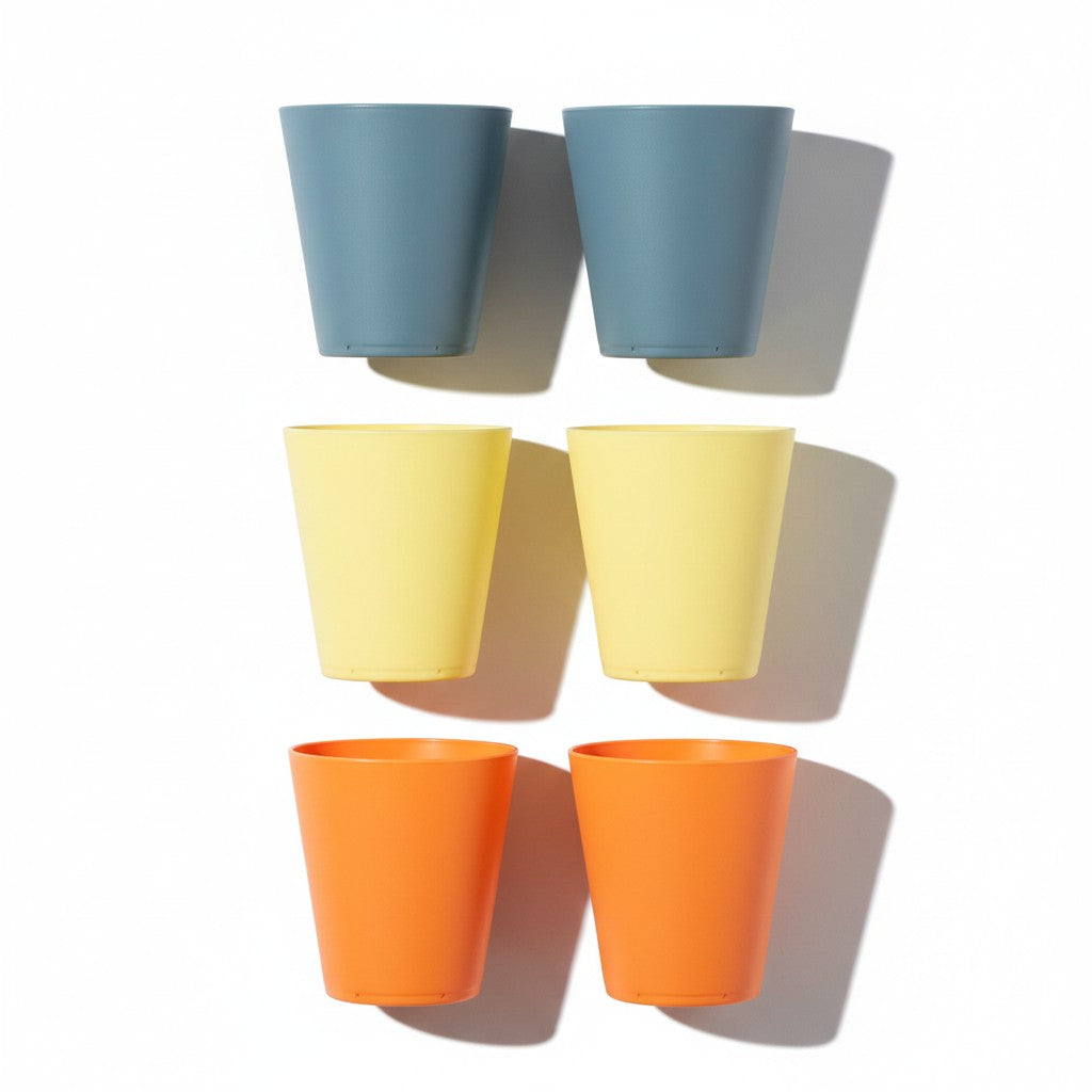 14-Piece Reusable Plastic Plates & Cups Set with Storage Caddy – Durable, Shatterproof Dinnerware