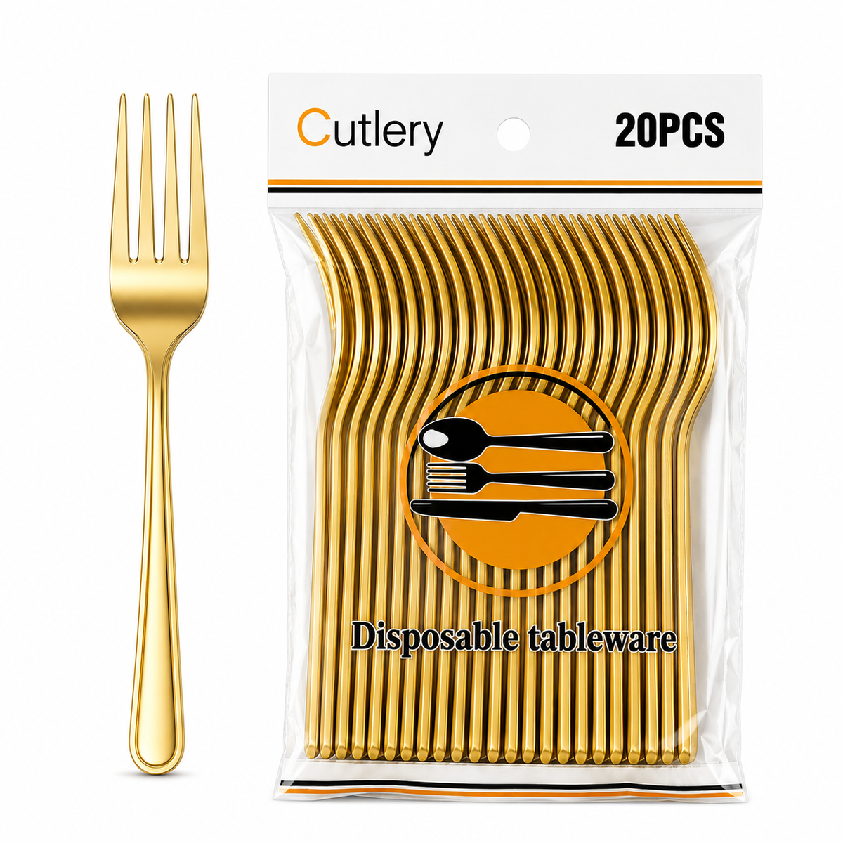 Premium 20 Piece Disposable Plastic Forks