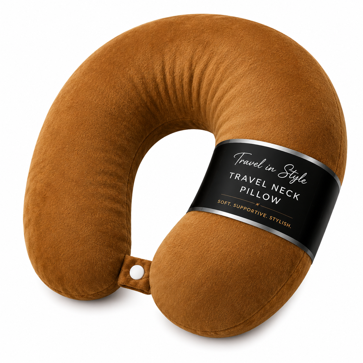 Memory Foam Travel Neck Pillow - Brown