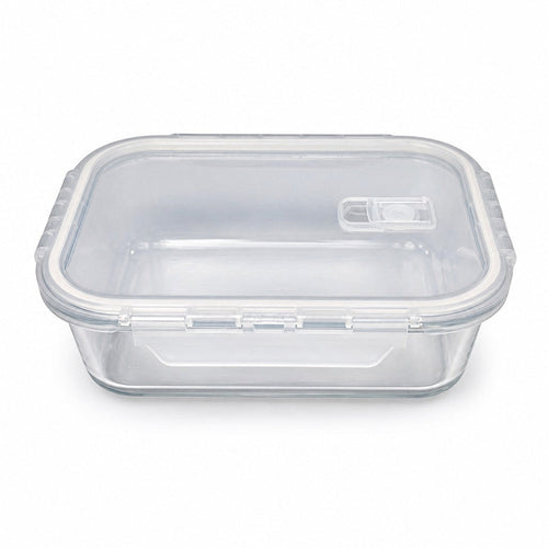 INOUTHOMECO 1000ml borosilicate glass food container with airtight locking lid and integrated steam vent