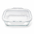 INOUTHOMECO 1480ml glass food storage container with airtight locking lid and built-in steam vent for meal prep.