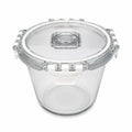 INOUTHOMECO 650ml round glass food container with a clear airtight clip-locking lid and integrated steam vent