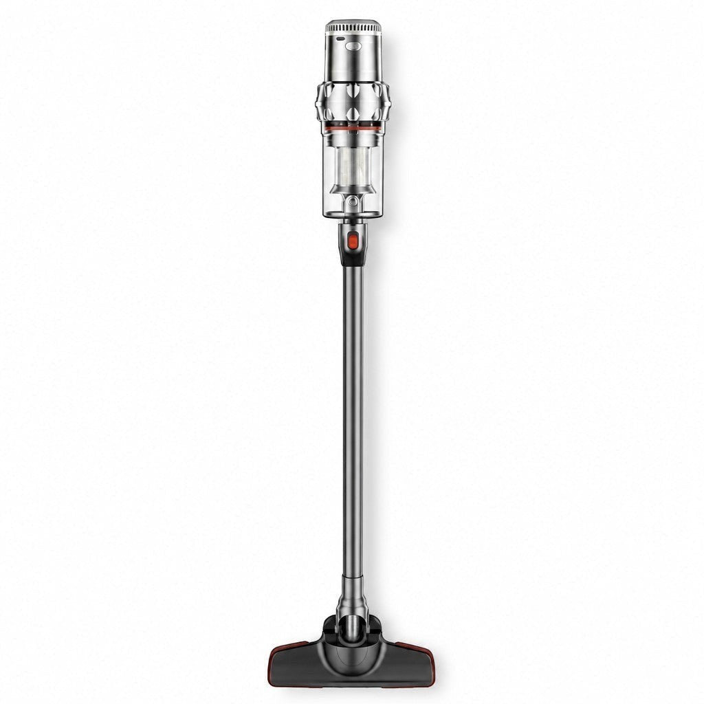 INOUTHOMECO Sokany 2000W cordless stick vacuum cleaner in silver with a sleek lightweight design for home cleaning