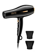 INOUTHOMECO SOKANY 2400W professional hair dryer in black and gold with two styling concentrator nozzles