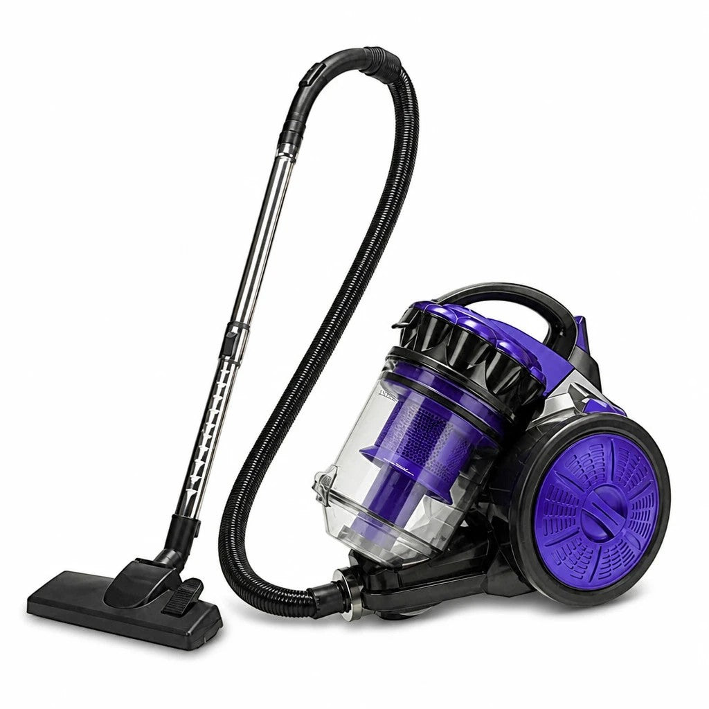 INOUTHOMECO Sokany 3000W bagless cyclonic vacuum cleaner in purple and black with floor brush and extension pipe