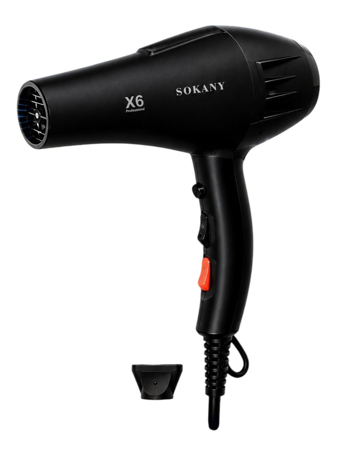 INOUTHOMECO Sokany X6 black 2200W ionic hair dryer with concentrator attachment for professional salon styling