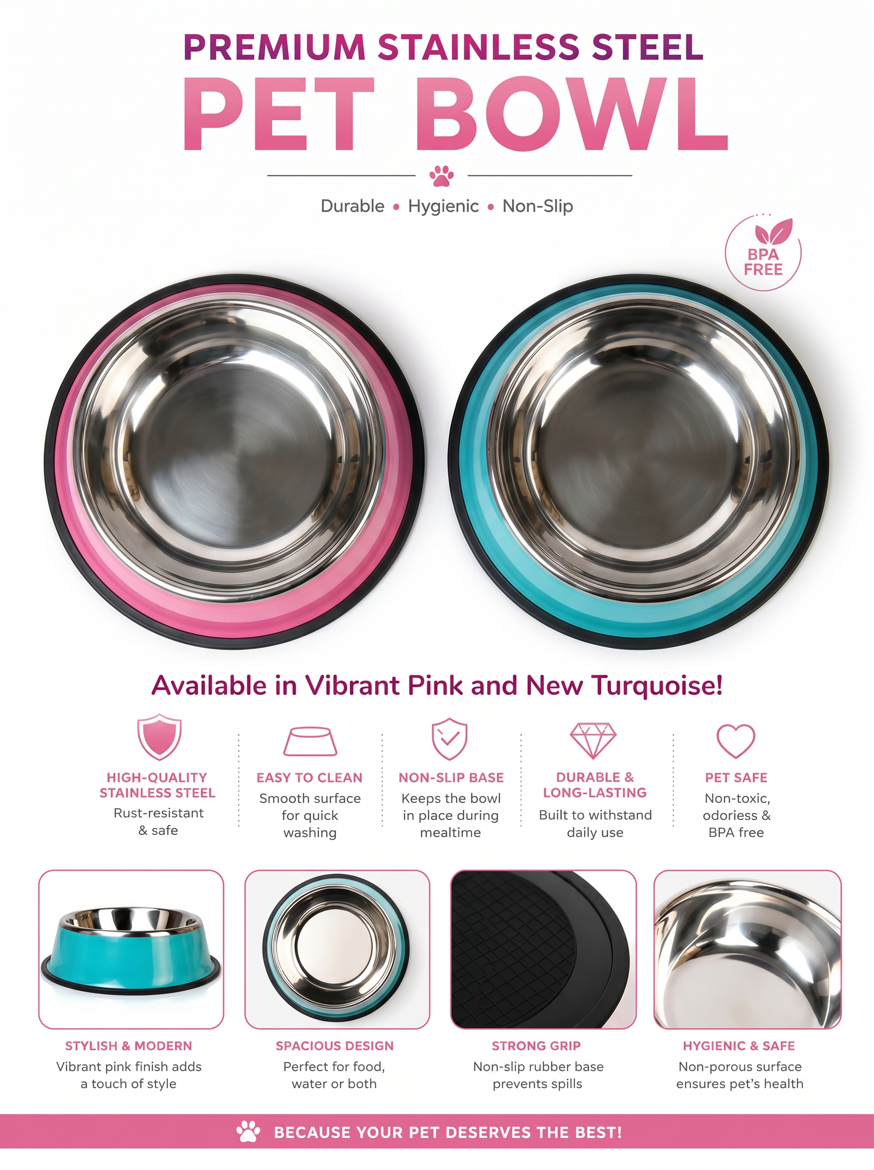 Premium Stainless Steel Pet Bowl