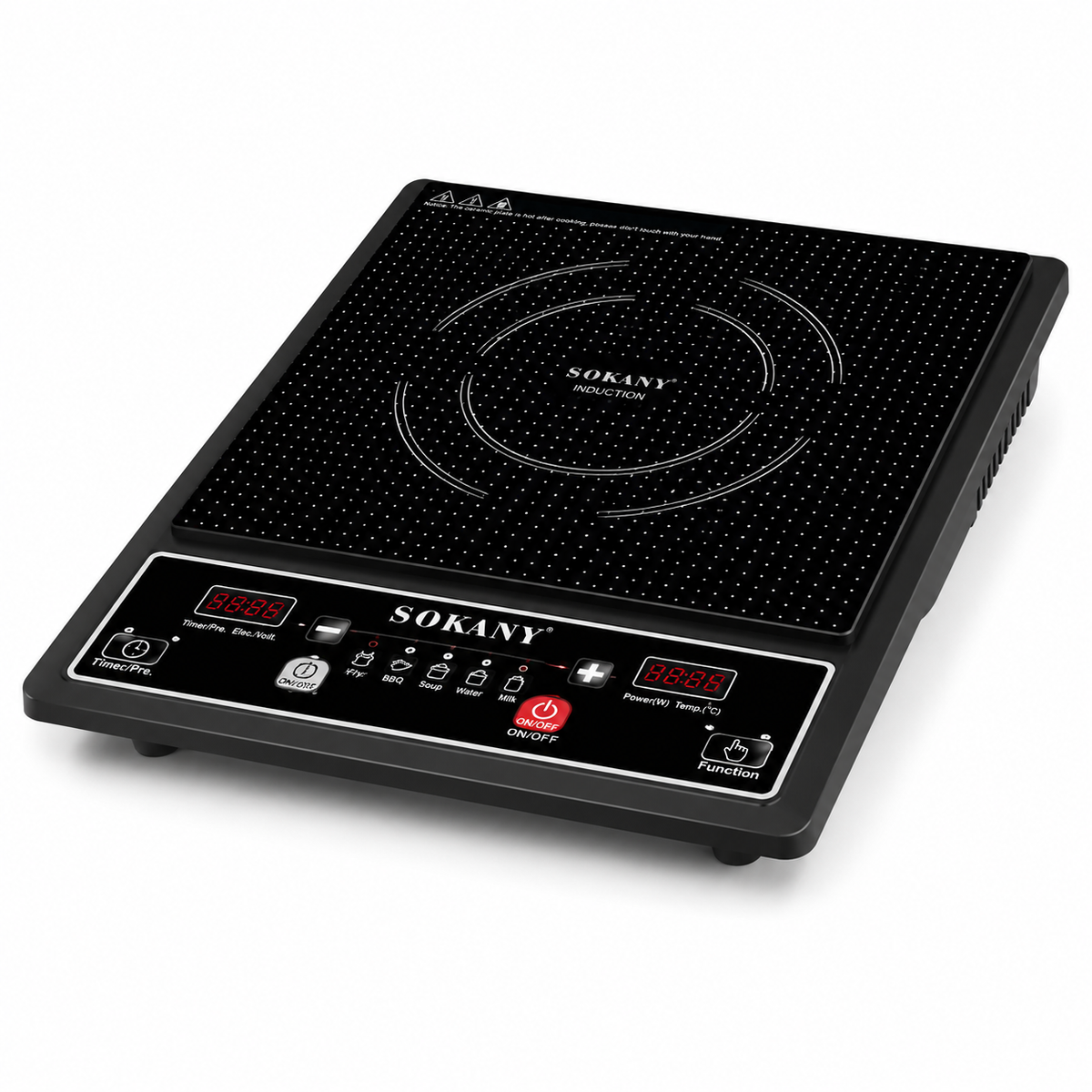 SOKANY Induction Cooker | 2200W High Power Heating System | Digital Touch Control Panel With LED Display