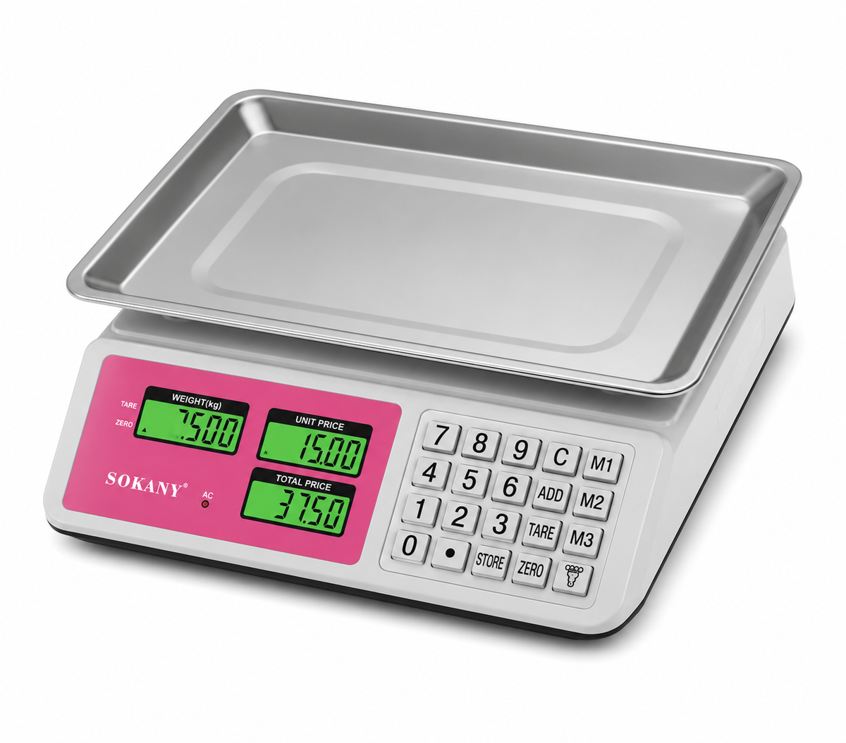 SOKANY Commercial Price Computing Scale – 40kg Capacity