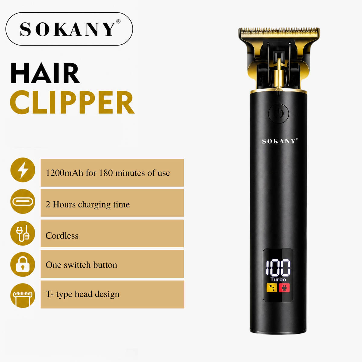 SOKANY Professional Hair Clipper Set | Precision Trimmer | USB Rechargeable